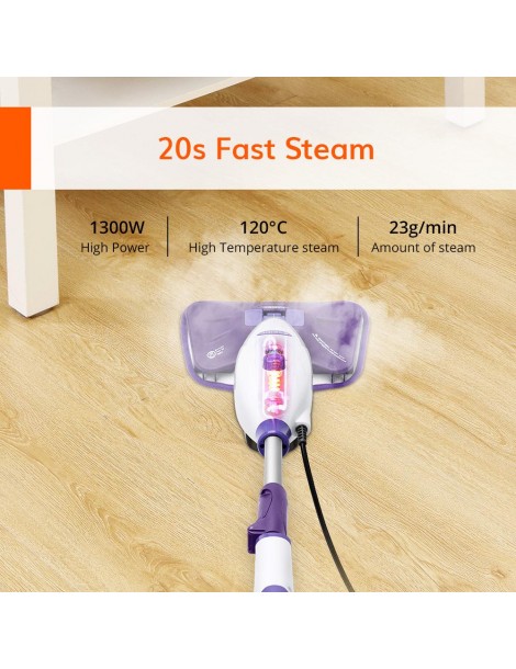 EASINE by ILIFE S50 1300W Mocio a Vapore Cablato 450ml Serbatoio dell'Acqua 10 Livelli Regolabili 120 Gradi Celsius Convenienza