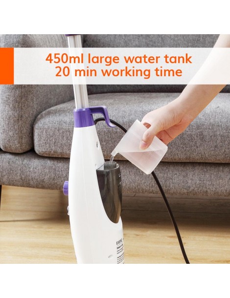 EASINE by ILIFE S50 1300W Mocio a Vapore Cablato 450ml Serbatoio dell'Acqua 10 Livelli Regolabili 120 Gradi Celsius Convenienza