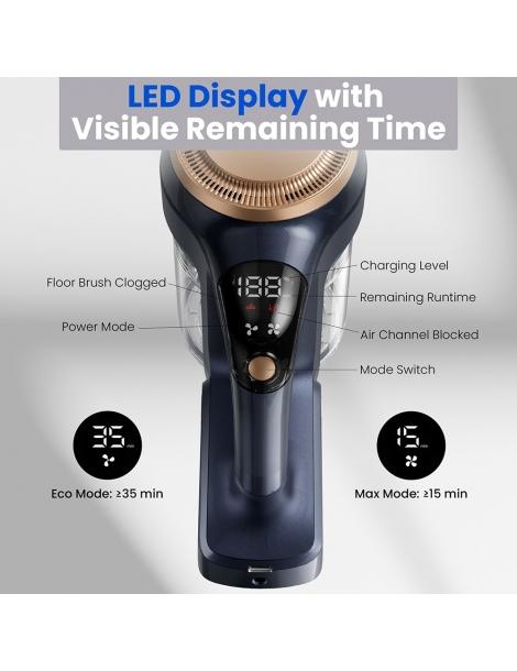 Proscenic P11 Lite aspirapolvere senza fili aspirazione 28kPa autonomia 35min schermo LED Nuova