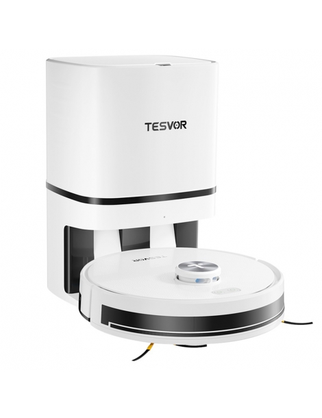 Tesvor S7 Pro AES Robot Aspirapolvere con Stazione di Svuotamento Automatico Funzione Mopping Aspirazione 6000Pa - Bianco Italia