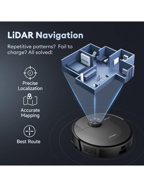 Ultenic D10 Robot Aspirapolvere 15min LiDAR Quick Map 4000Pa Suction 120min Carpet Auto-Boost - Nero Qualità Garantita