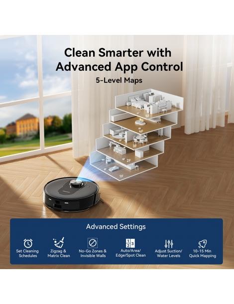 Proscenic Q8 Aspirapolvere robot aspirazione 4200 Pa LiDAR Nav autonomia 200 minuti - Nero Pezzi Unici