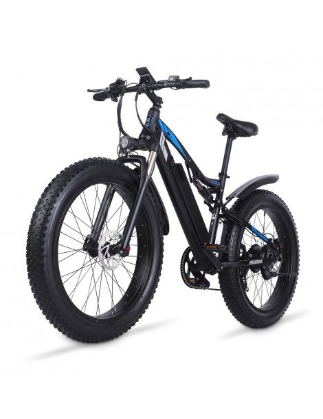 Shengmilo MX03 Bicicletta elettrica 48V 1000W Motore brushless 17Ah Batteria 26 pollici Pneumatici 40km/h – Nero Consegna Veloce