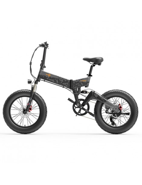 BEZIOR XF200 Bici elettrica pieghevole da 20 pollici con pneumatici grassi Motore da 1000 W Batteria da 48 V 15 Ah - Nero Grigio Shopping Online