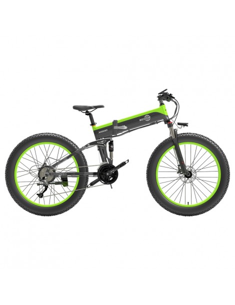 BEZIOR X1500 26 pollici Pneumatico Grasso Bicicletta Elettrica Pieghevole 1500W Motore - Nero Verde Sottocosto