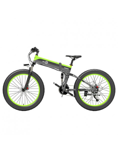 BEZIOR X1000 26 pollici Fat Tire Foldable Electric Bike 1000W Motore Panasonic 48V 12.8Ah Batteria - Nero Verde Convenienza