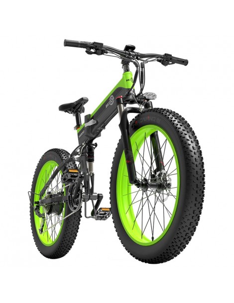 BEZIOR X1000 26 pollici Fat Tire Foldable Electric Bike 1000W Motore Panasonic 48V 12.8Ah Batteria - Nero Verde Convenienza
