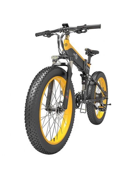 BEZIOR X1000 26 pollici Fat Tire Foldable Electric Bike 1000W Motore Panasonic 48V 12.8Ah Batteria - Nero Giallo Novità