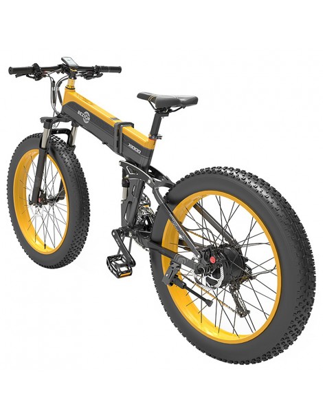 BEZIOR X1000 26 pollici Fat Tire Foldable Electric Bike 1000W Motore Panasonic 48V 12.8Ah Batteria - Nero Giallo Novità