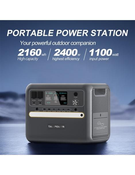 TALLPOWER V2400 Stazione di alimentazione portatile generatore solare LiFePo4 da 2160Wh uscita CA da 2400W UPS - Grigio Italy