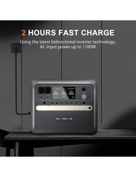 TALLPOWER V2400 Stazione di alimentazione portatile generatore solare LiFePo4 da 2160Wh uscita CA da 2400W UPS - Grigio Italy