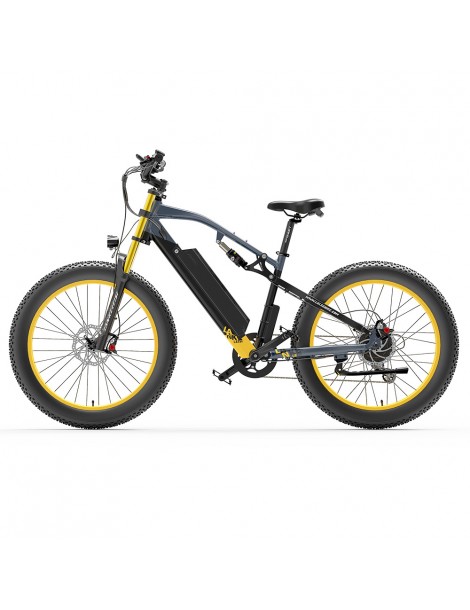 LANKELEISI RV700 16Ah 48V 1000W Bicicletta elettrica - Nero Giallo Novità