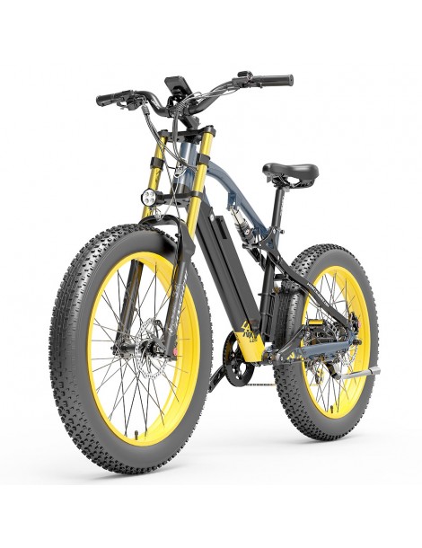 LANKELEISI RV700 16Ah 48V 1000W Bicicletta elettrica - Nero Giallo Novità
