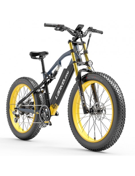 LANKELEISI RV700 16Ah 48V 1000W Bicicletta elettrica - Nero Giallo Novità