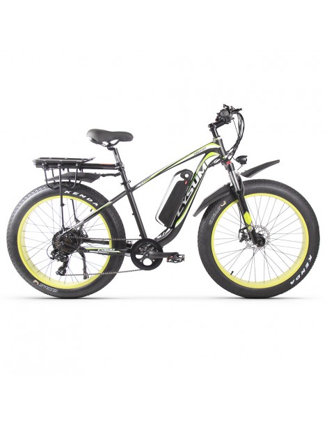 CYSUM M980 Pneumatici Grassi da 26 pollici Bicicletta Elettrica 1000W Motore Brushless 17Ah Batteria rimovibile - Nero Verde Economico