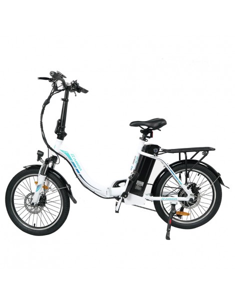 KAISDA K7 Ciclomotore elettrico pieghevole bicicletta da montagna motore 350W SHIMANO a 7 velocità controllo APP - Bianco Nuova