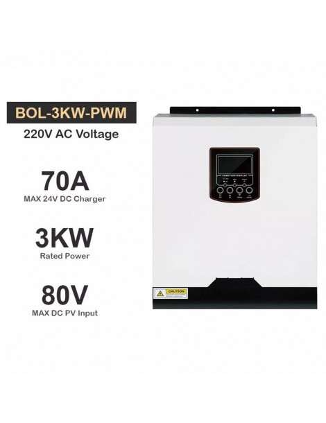 DAXTROMN Inverter solare off grid da 3KW caricatore PWM da 24V DC 70A ingresso PV 80VDC Inverter sinusoidale puro senza WiFi Consegna Veloce