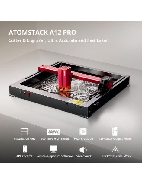 ATOMSTACK A12 PRO 12W Taglierina per incisione laser messa a fuoco fissa precisione di incisione 0 02 mm 2025