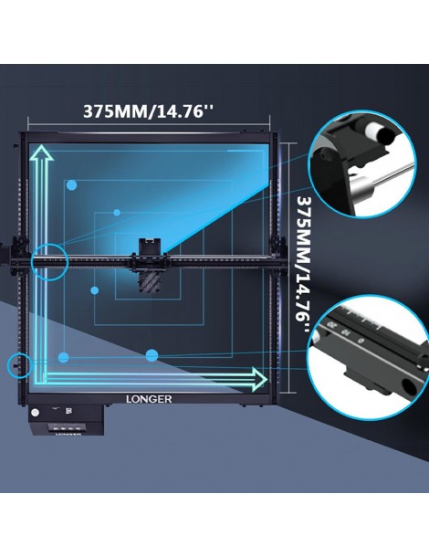 LONGER RAY5 20W Incisore laser spot laser 0 08*0 1 mm touchscreen a colori chipset 32 bit connessione APP 375*375 mm Acquista Ora