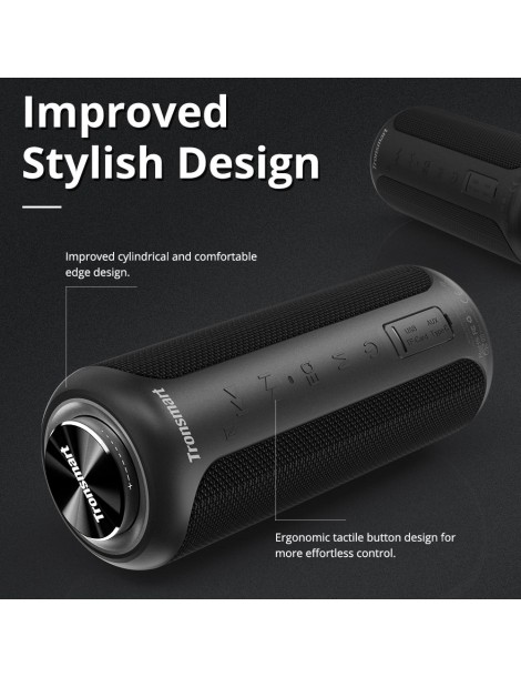 Tronsmart T6 Plus Edizione aggiornata Altoparlante portatile Bluetooth 5.0 con potenza fino a 40W Suono a 360° IPX6 NFC - Nero Online
