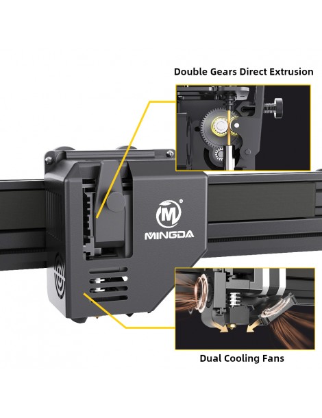 MINGDA Magician Pro Stampante 3D livellamento automatico estrusione diretta a doppio ingranaggio 400*400*400 mm In Linea