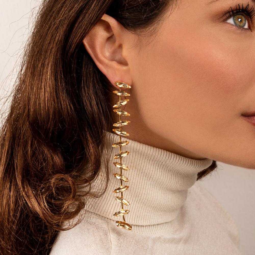 Silvia Gnecchi Navette Long Earrings