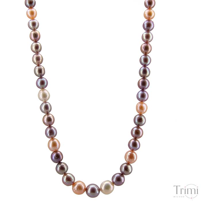 Trimi Gioielli Collana con perle di acqua dolce rosa Nuovo