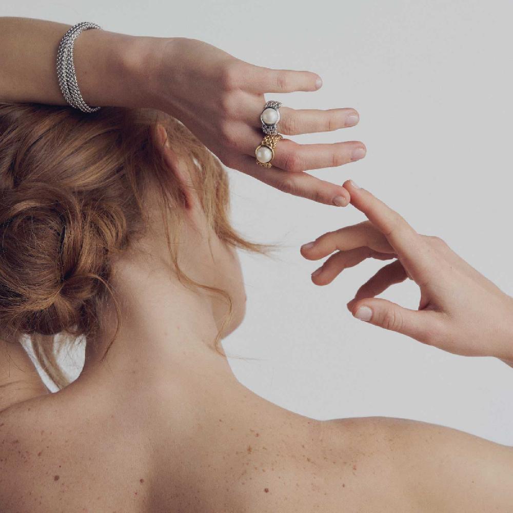 Unoaerre Anello donna in argento con perla naturale | UNOAERRE Gioielli Presa