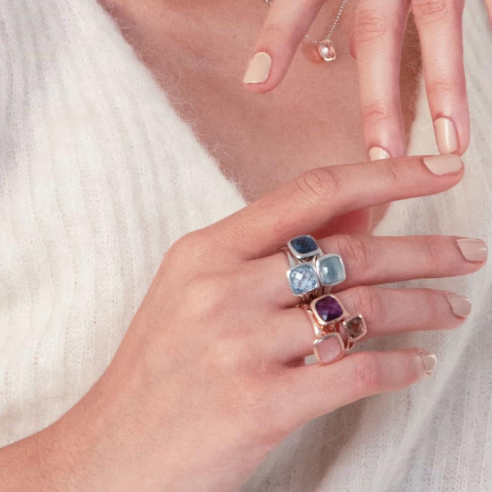 Unoaerre Anello donna Unoaerre in argento e cristallo blu | UNOAERRE Gioielli Economico