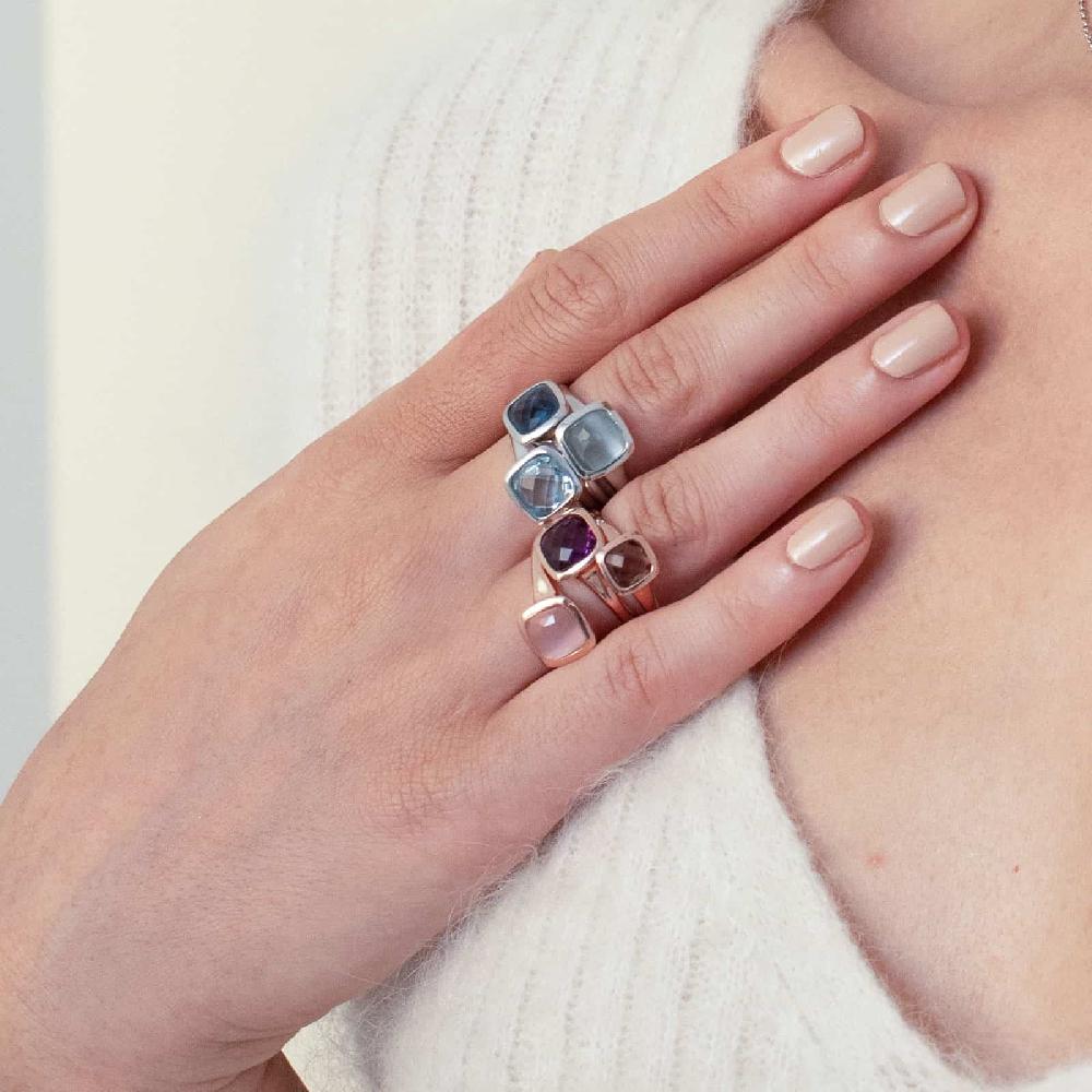 Unoaerre Anello donna Unoaerre in argento e cristallo blu | UNOAERRE Gioielli Economico