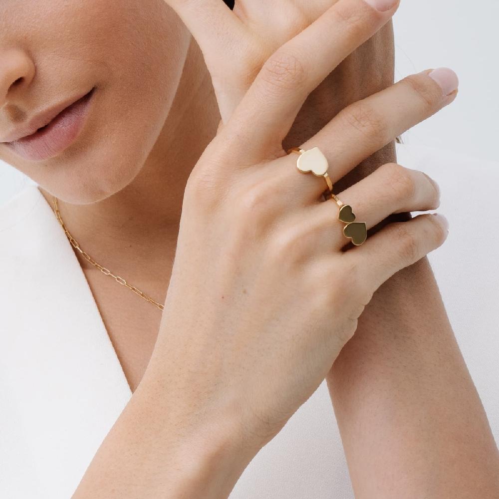 Unoaerre Anello in oro con cuore grande centrale | UNOAERRE Gioielli Vendita Calda