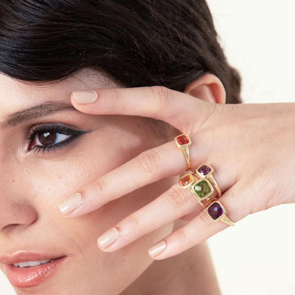Unoaerre Anello donna argento e cristallo verde peridot | UNOAERRE Gioielli Convenienza