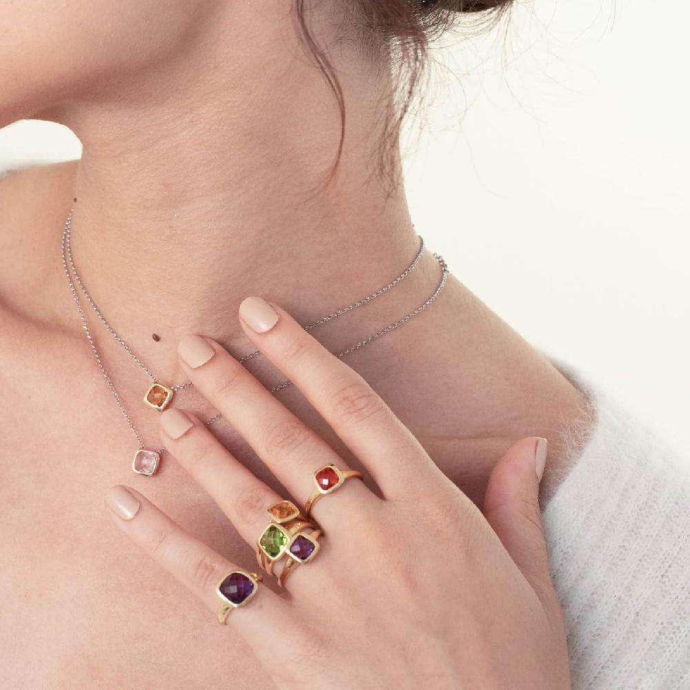 Unoaerre Anello donna argento e cristallo verde peridot | UNOAERRE Gioielli Convenienza