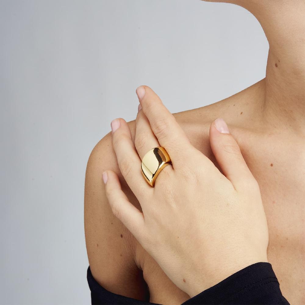 Unoaerre Anello in bronzo dorato a fascia | UNOAERRE Gioielli Prezzo Ridotto
