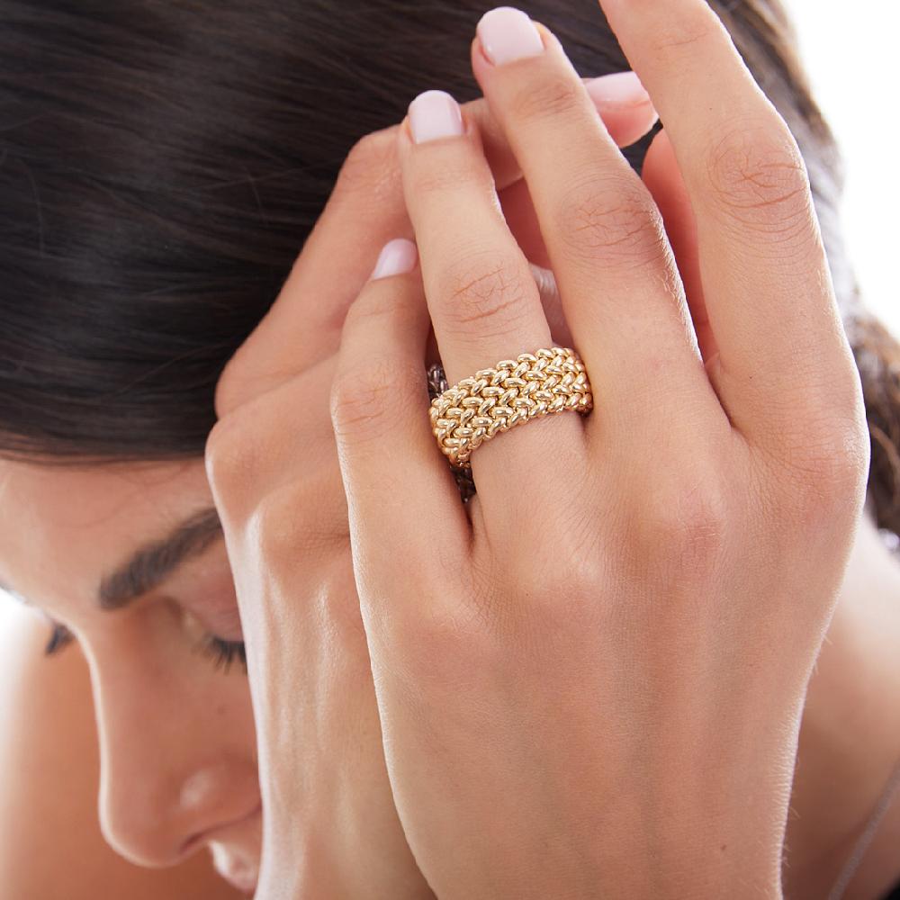 Unoaerre Anello in argento dorato a fascia | UNOAERRE Gioielli Pezzi Unici