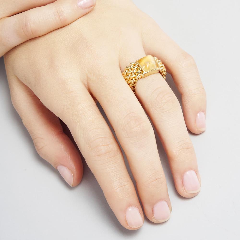 Unoaerre Anello in argento con Quarzo naturale giallo Chicco | UNOAERRE Gioielli Acquista Ora