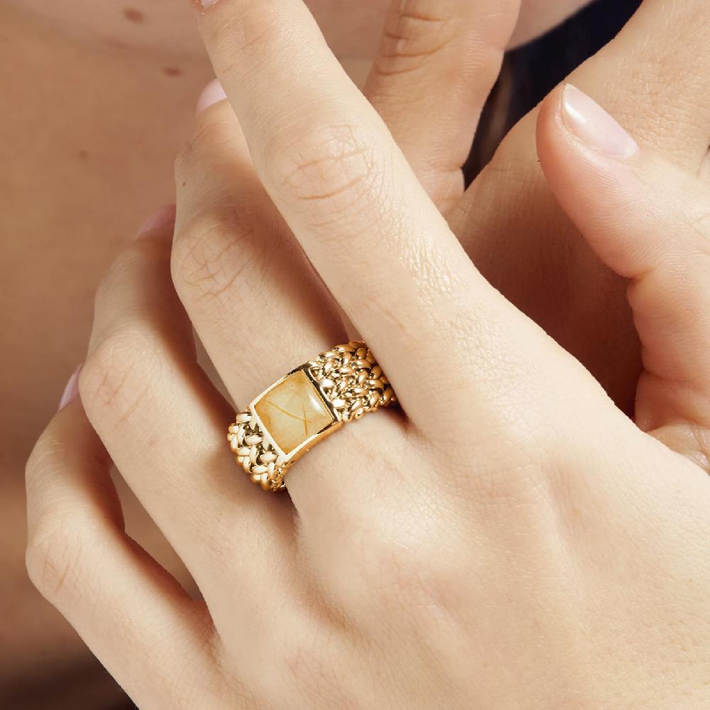 Unoaerre Anello in argento con Quarzo naturale giallo Chicco | UNOAERRE Gioielli Acquista Ora