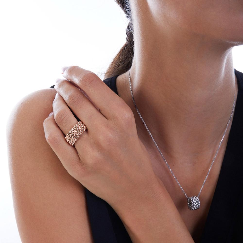 Unoaerre Anello in argento e oro rosa | UNOAERRE Gioielli Fino Al -60%