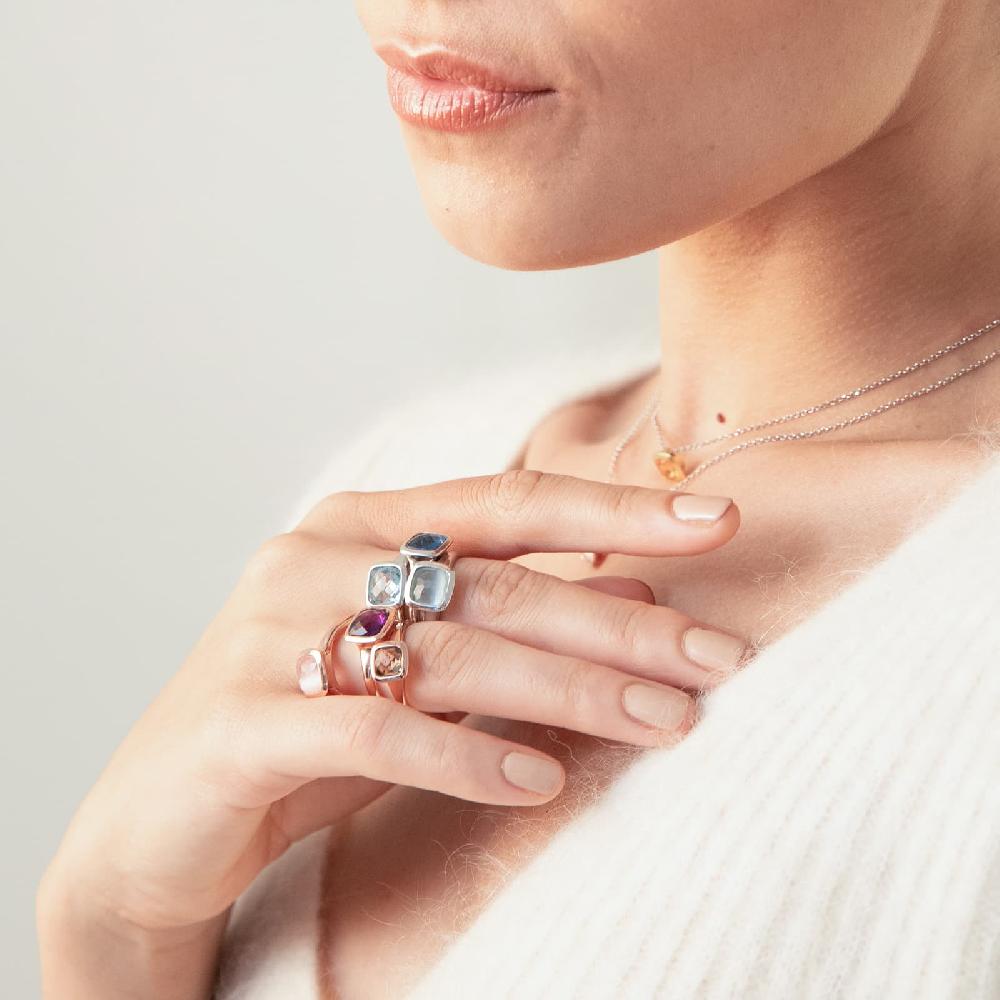 Unoaerre Anello donna Unoaerre in argento e cristallo Acquamarina | UNOAERRE Gioielli Vendita Economica