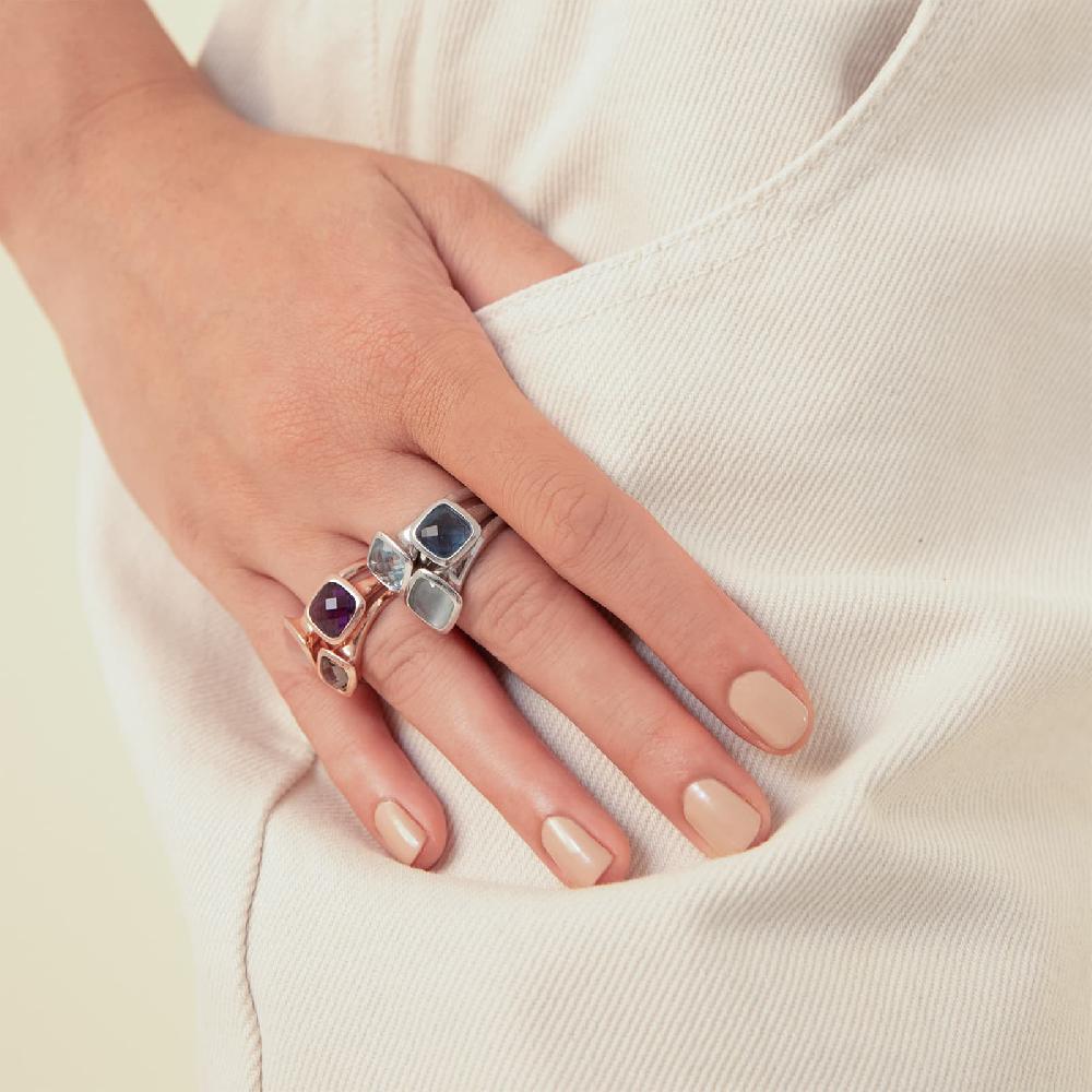 Unoaerre Anello donna Unoaerre in argento e cristallo Acquamarina | UNOAERRE Gioielli Vendita Economica