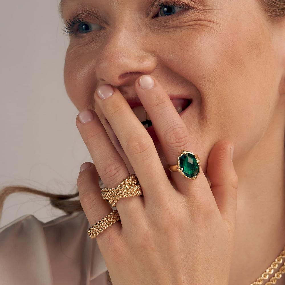 Unoaerre Anello con pietra verde | UNOAERRE Gioielli Spedizione Gratuita