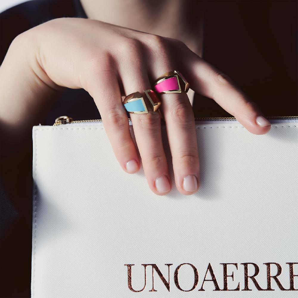 Unoaerre Anello a fascia smalto rosa | UNOAERRE Gioielli Pezzi Unici