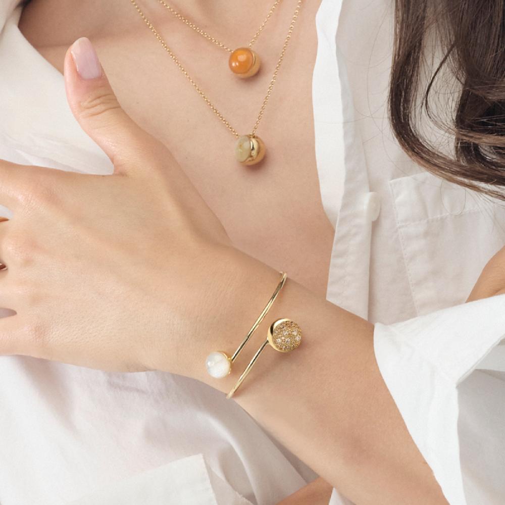 Unoaerre Collana in argento dorato e zirconi | UNOAERRE Gioielli In Saldo