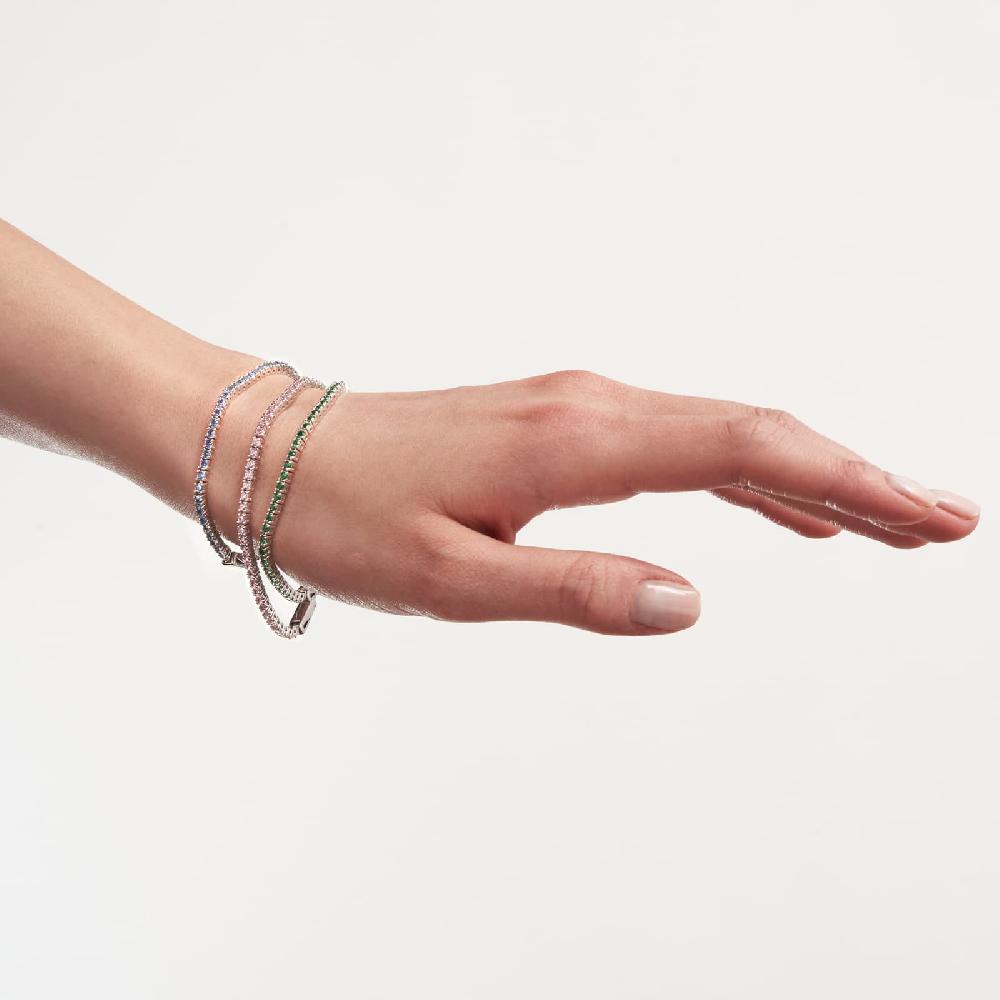 Unoaerre Bracciale tennis in argento con zirconi verdi | UNOAERRE Gioielli Novità
