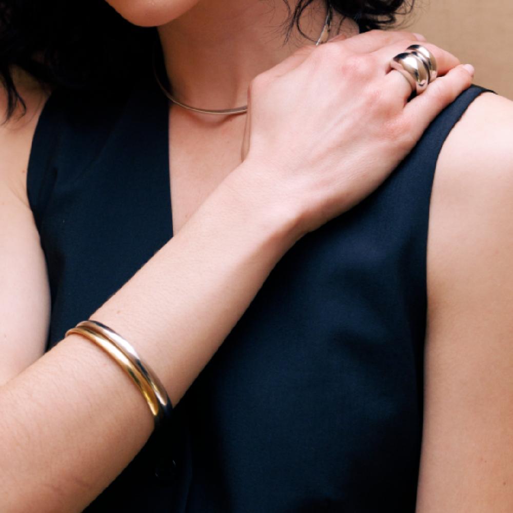 Unoaerre Bangle in argento dorato | UNOAERRE Gioielli Negozio