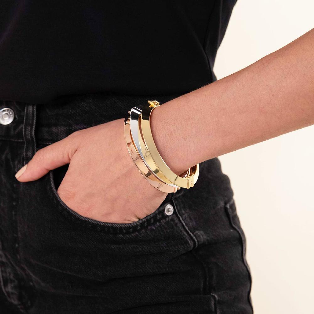 Unoaerre Bracciale dorato rosa rigido a tubo triangolare da donna | UNOAERRE Gioielli Promozione
