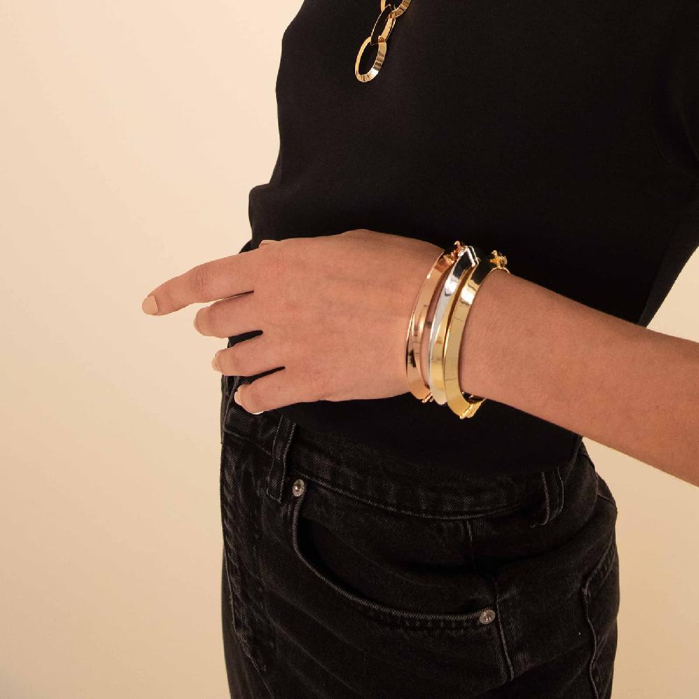 Unoaerre Bracciale dorato rosa rigido a tubo triangolare da donna | UNOAERRE Gioielli Promozione
