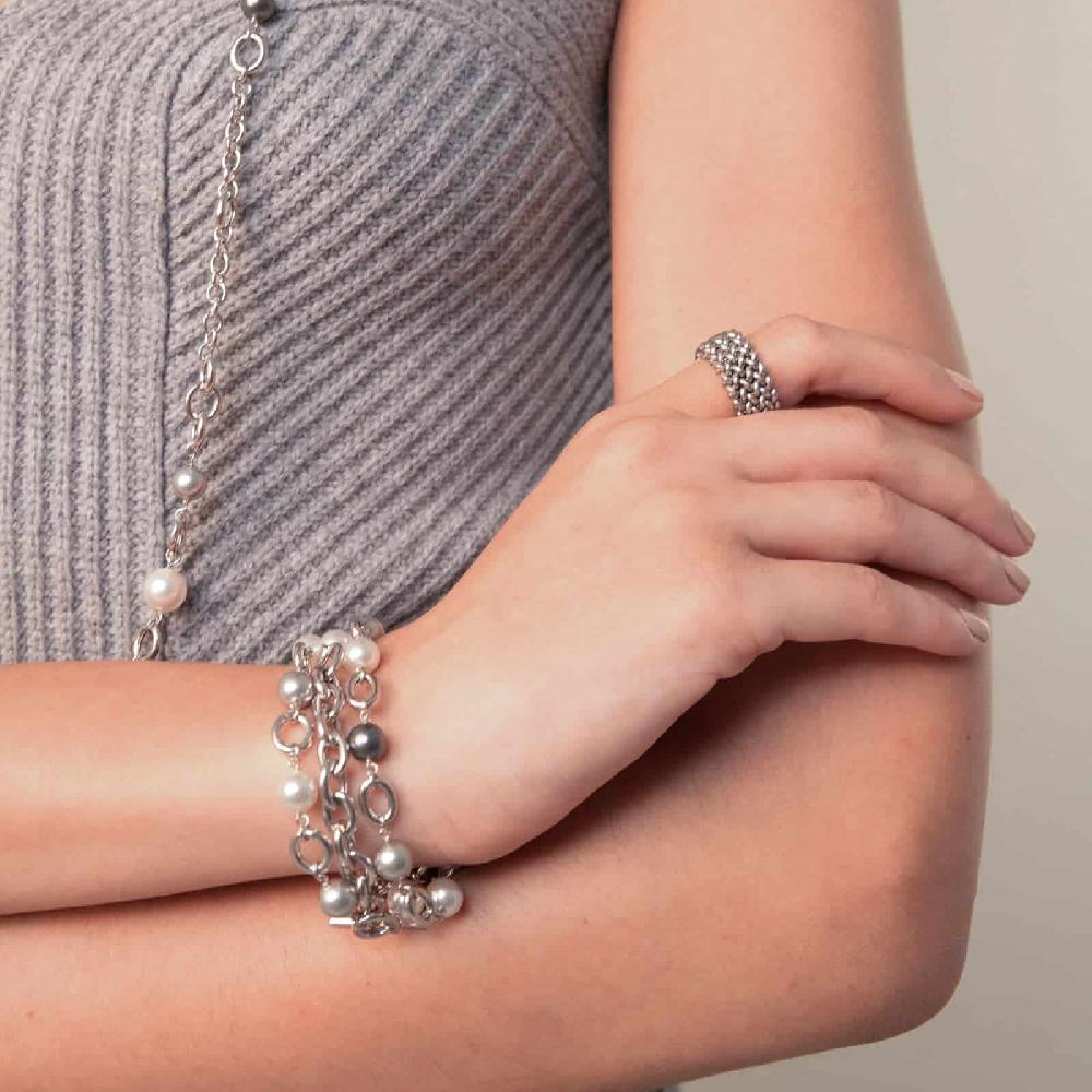 Unoaerre Unoaerre Bracciale in argento con perle bianche | UNOAERRE Gioielli Qualità Garantita