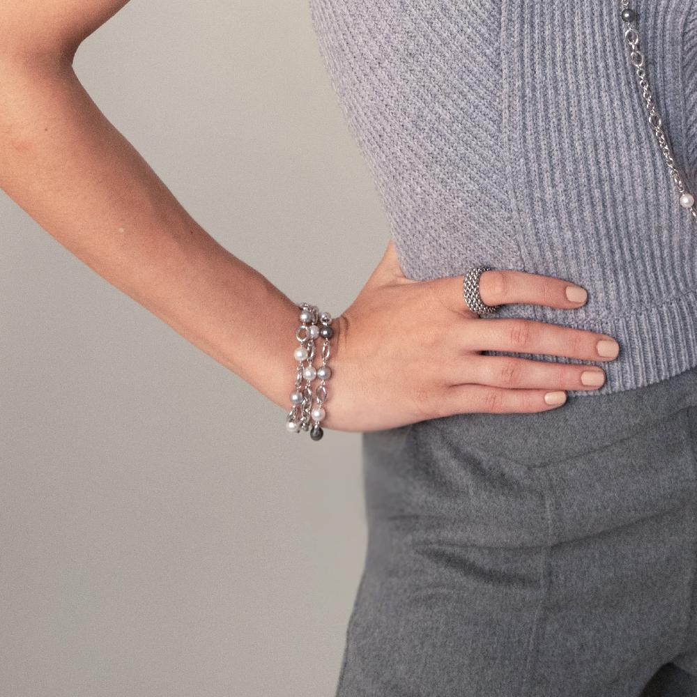Unoaerre Unoaerre Bracciale in argento con perle bianche | UNOAERRE Gioielli Qualità Garantita