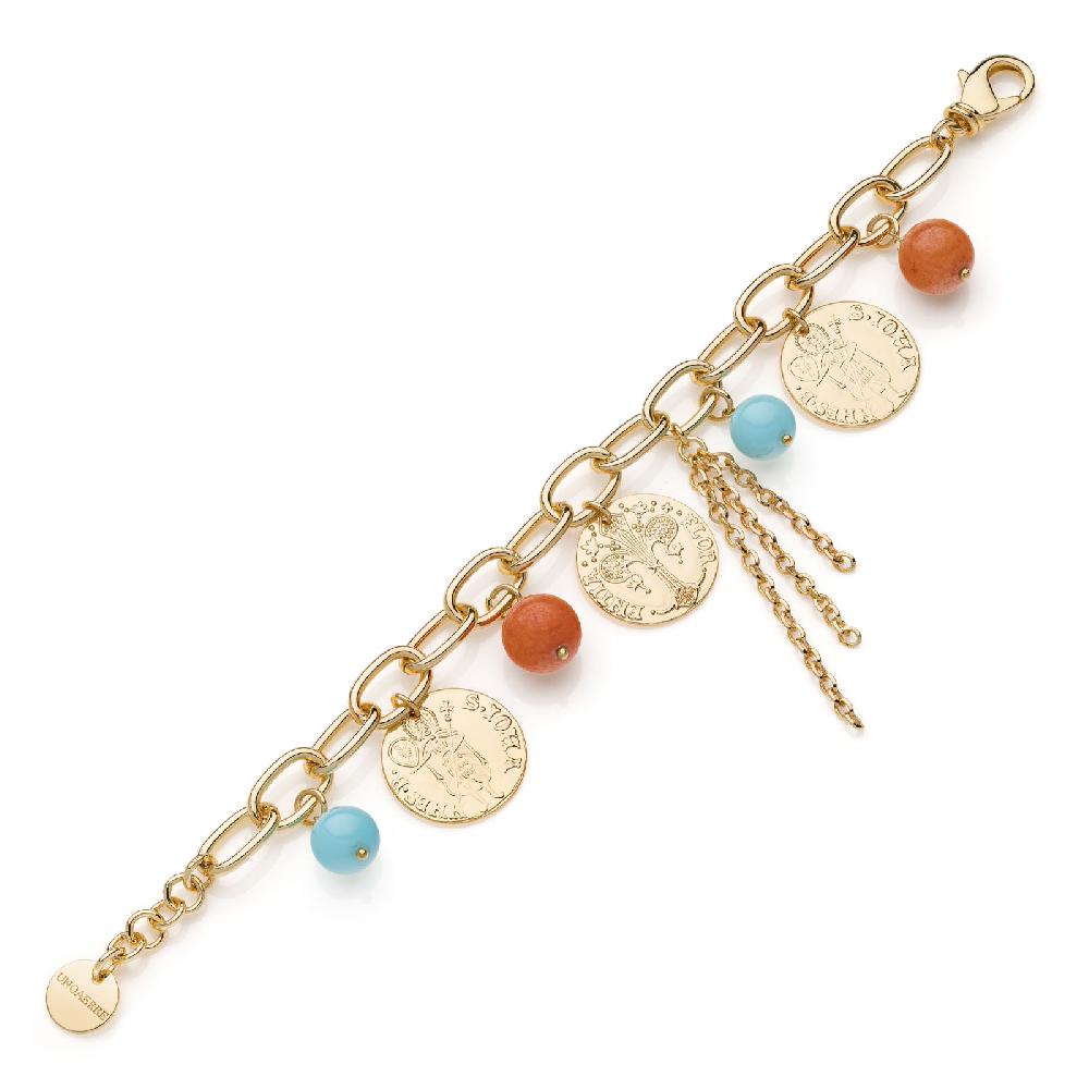 Unoaerre Bracciale in bronzo dorato con charms | UNOAERRE Gioielli Promozione Limitata